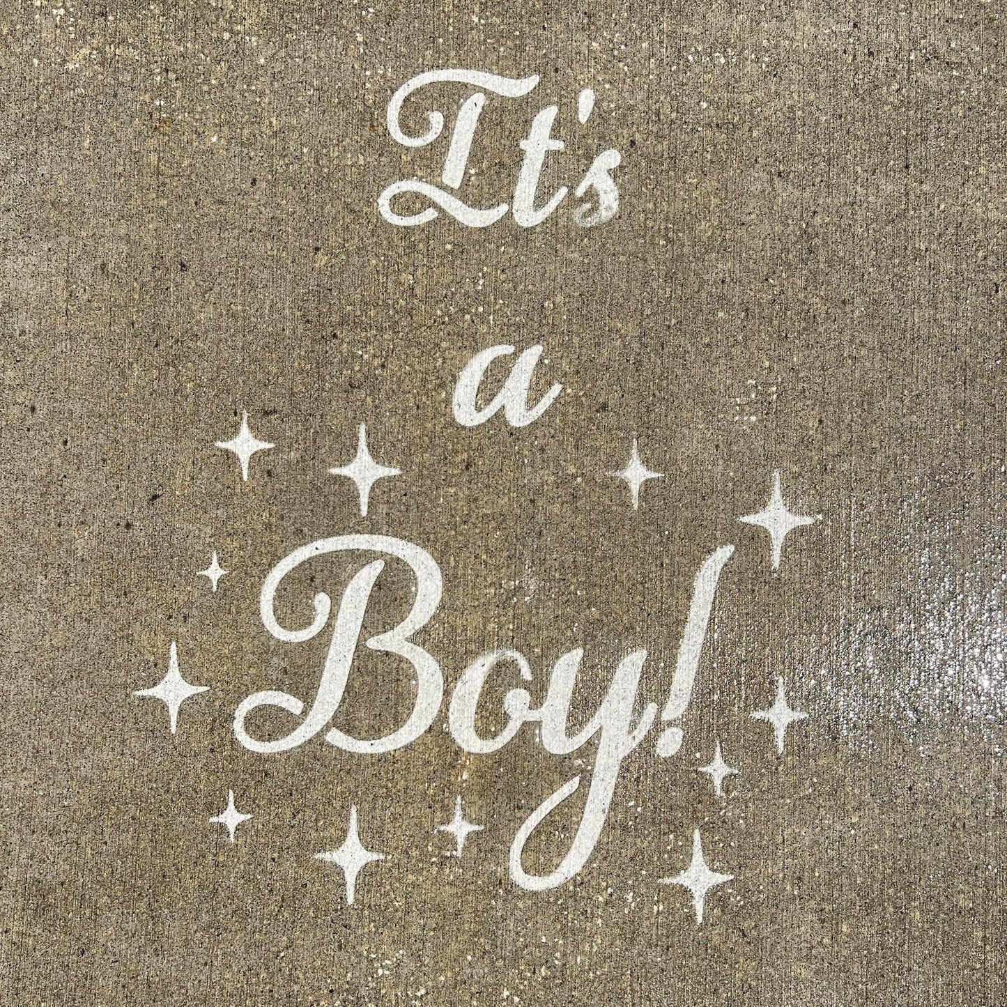"It's a Boy!" Fun Gender Reveal Rainwork PopOut Stencil