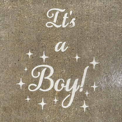 "It's a Boy!" Fun Gender Reveal Rainwork PopOut Stencil