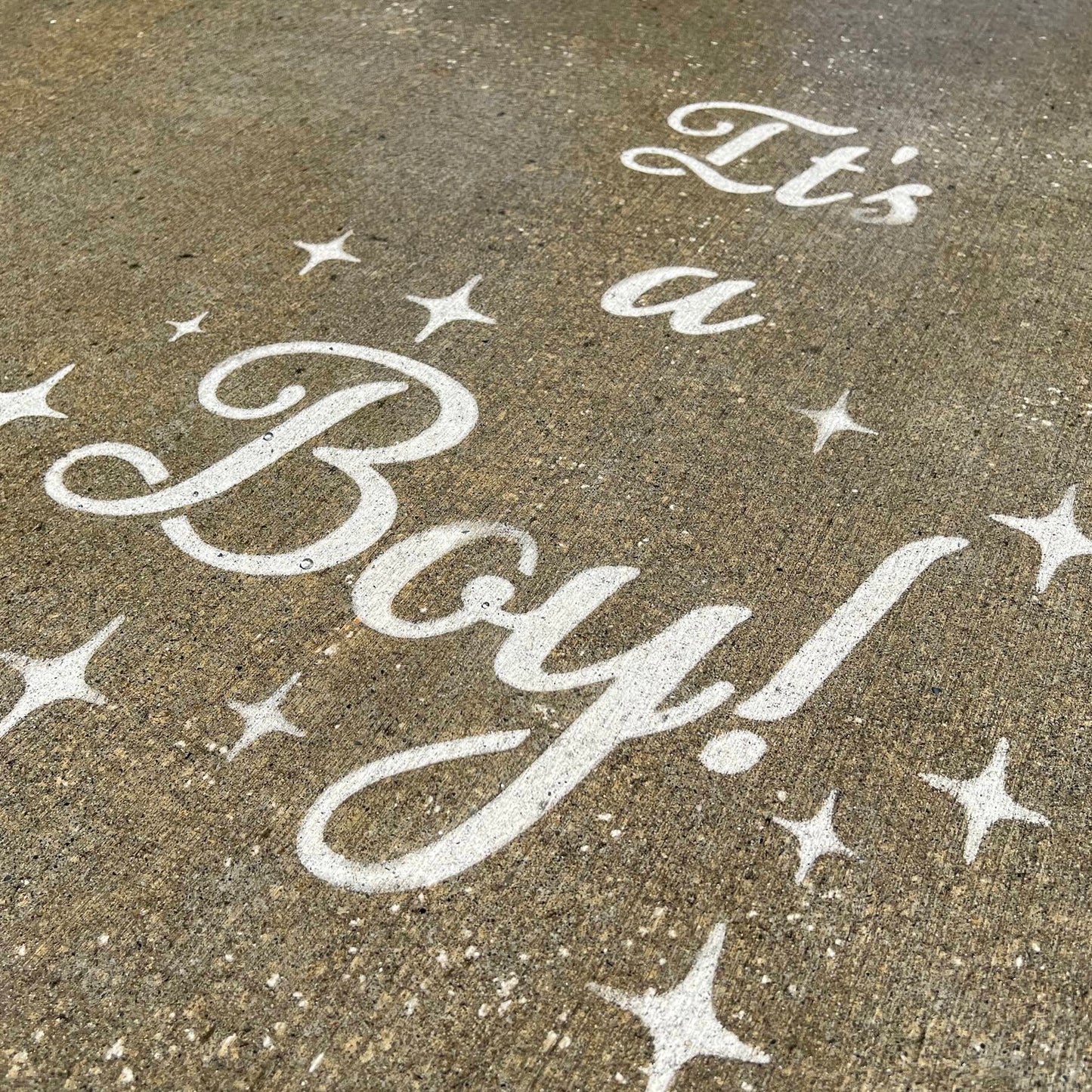 "It's a Boy!" Fun Gender Reveal Rainwork PopOut Stencil