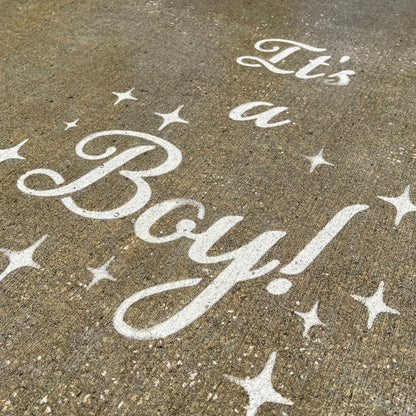 "It's a Boy!" Fun Gender Reveal Rainwork PopOut Stencil