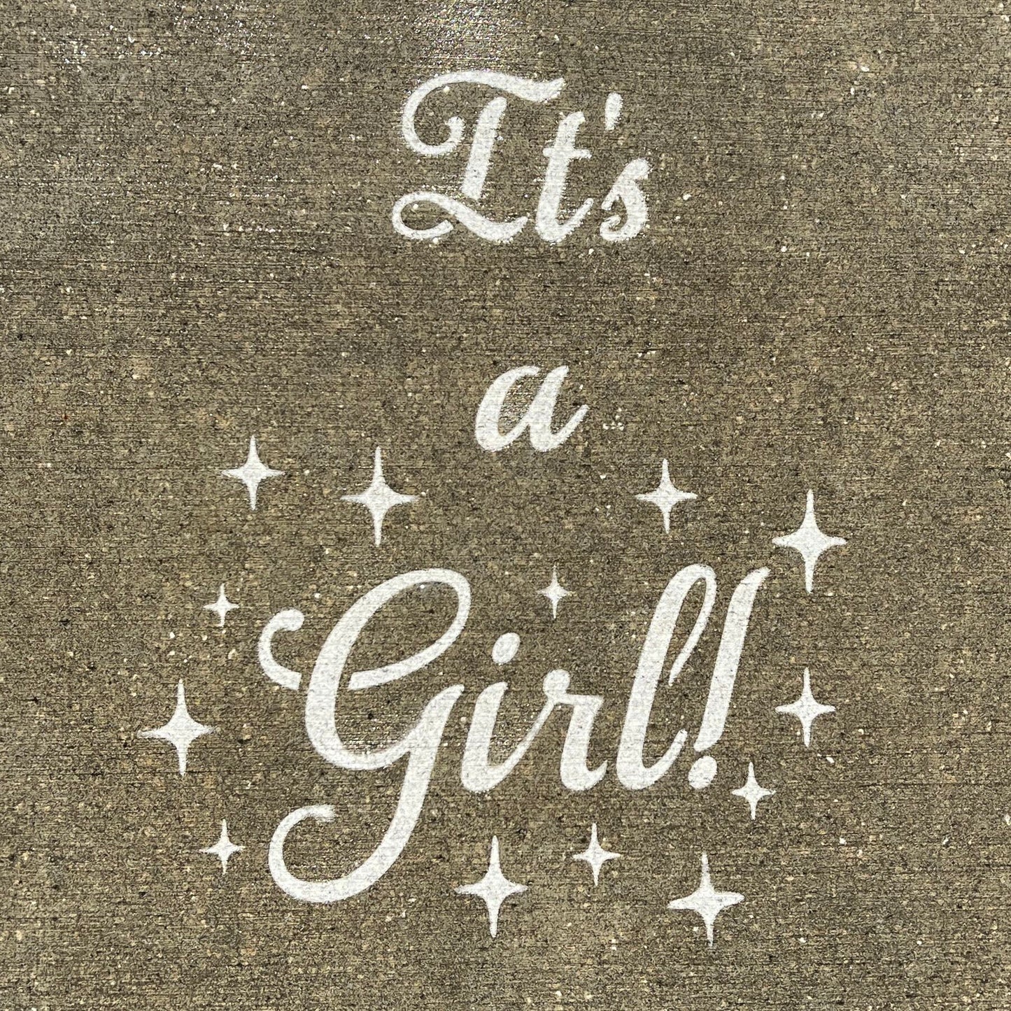 "It's a Girl!" Fun Gender Reveal Rainwork PopOut Stencil