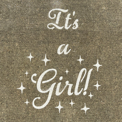 "It's a Girl!" Fun Gender Reveal Rainwork PopOut Stencil