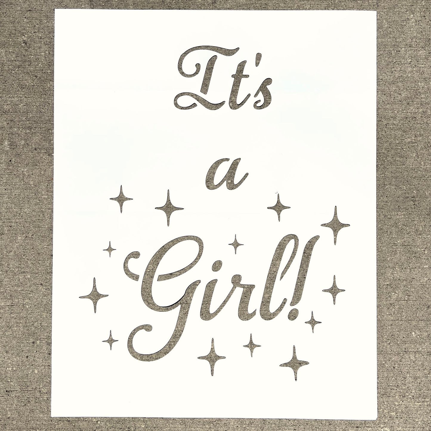 "It's a Girl!" Fun Gender Reveal Rainwork PopOut Stencil